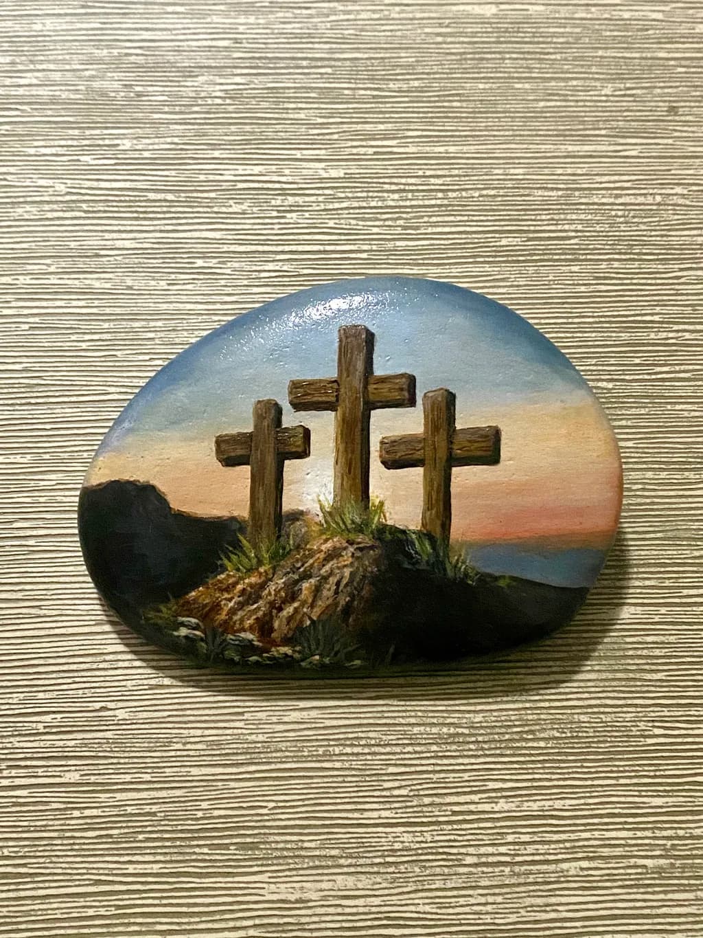 Three Crosses at Sunset