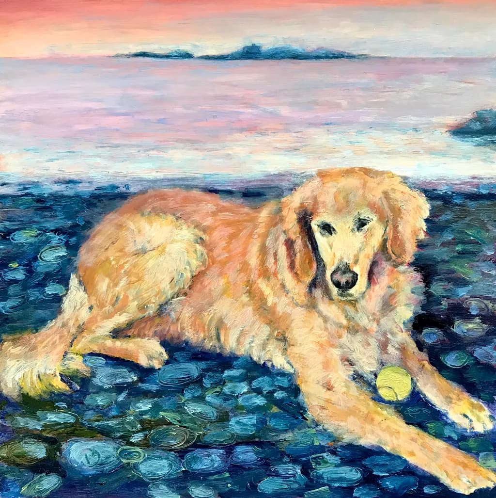 Golden Retriever by the Shore