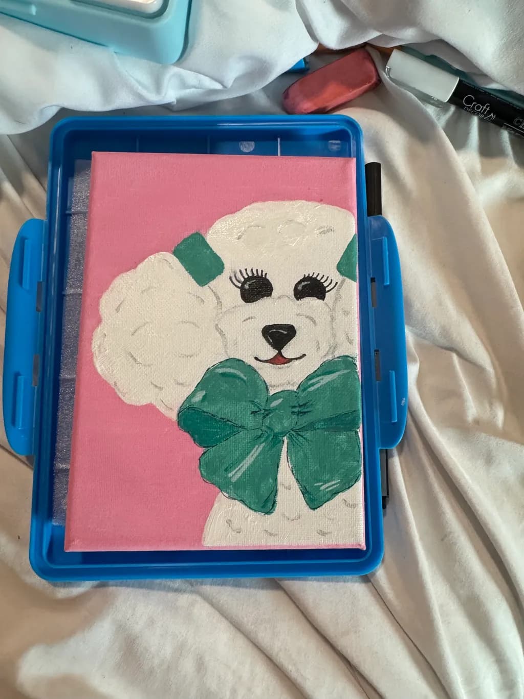 Green Bow Poodle