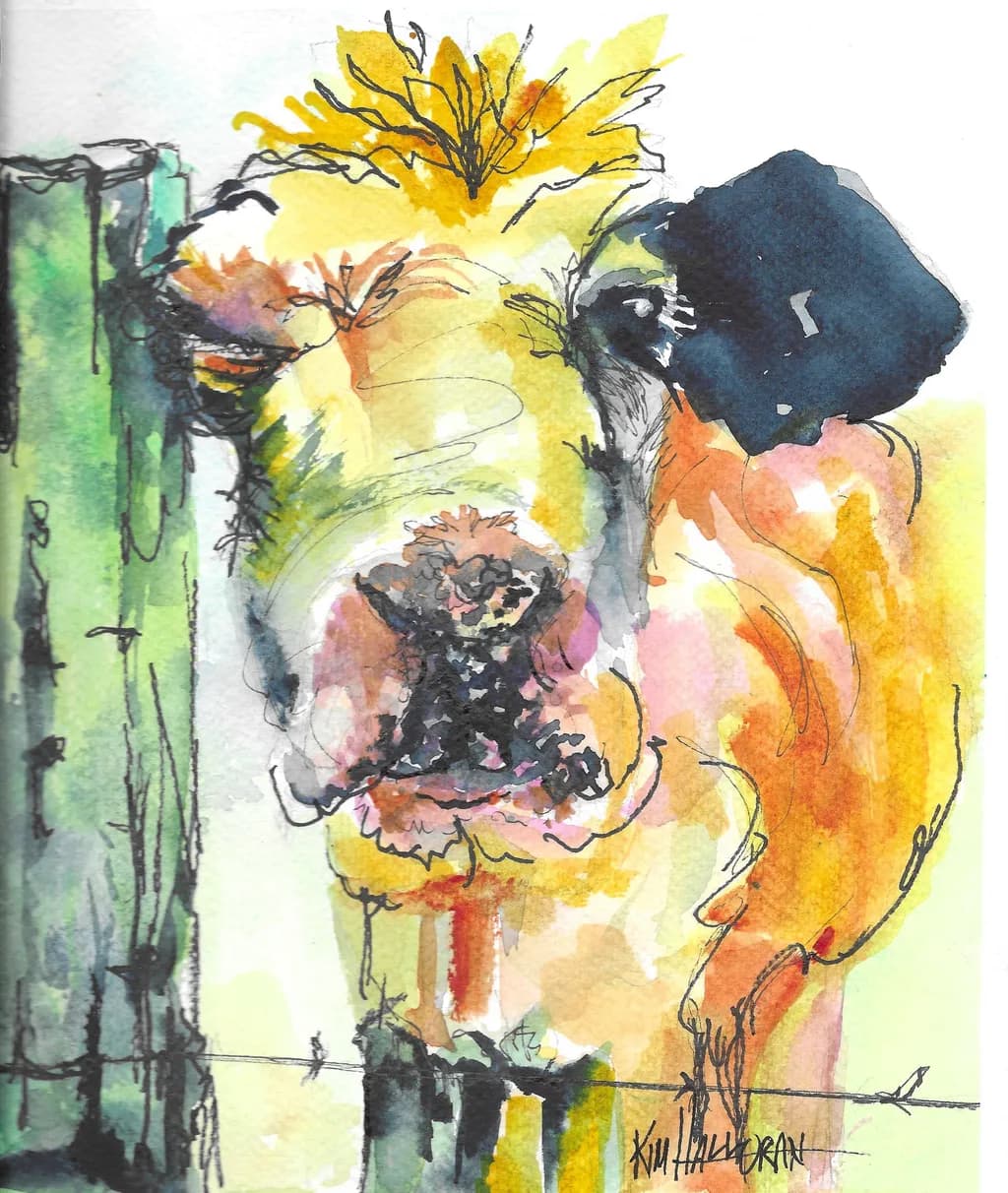 Colorful Cow Portrait