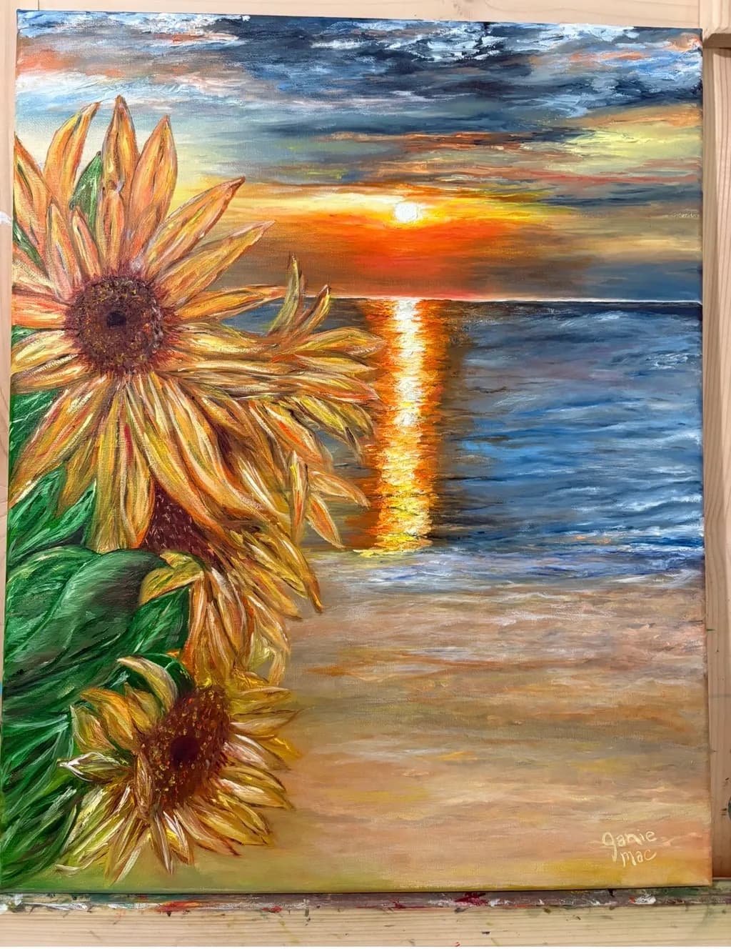 Sunflowers at Dusk