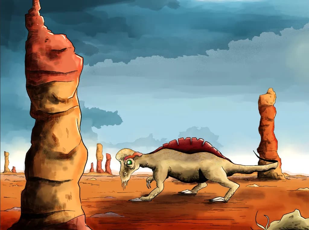 Desert Spire and Creature