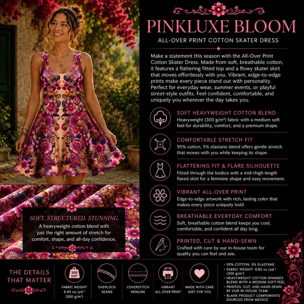 Floral Radiance Skater Dress