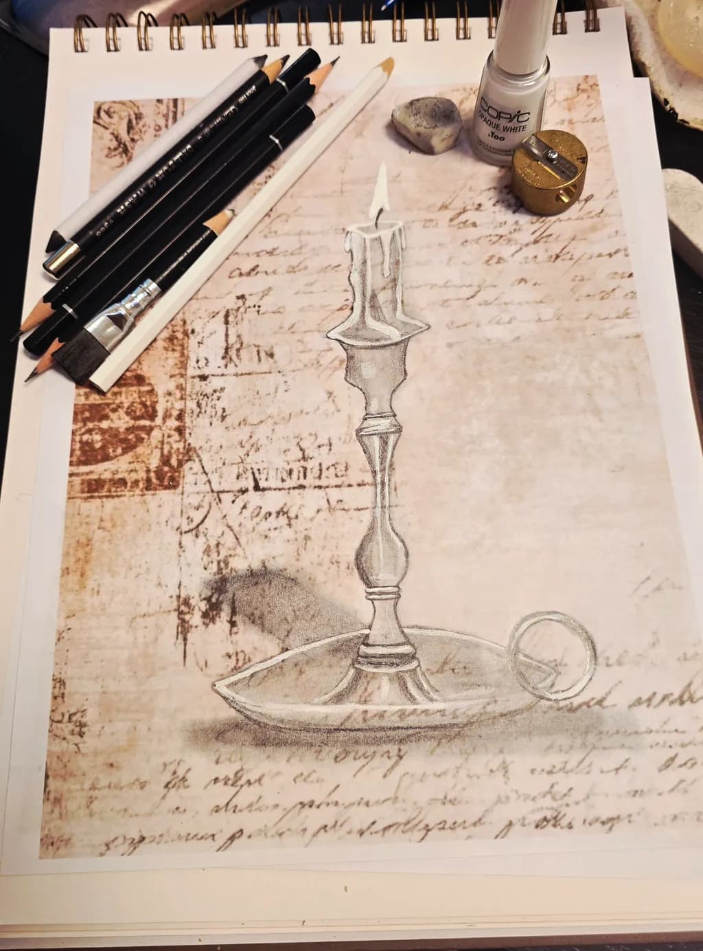 Vintage Candlelight Sketch