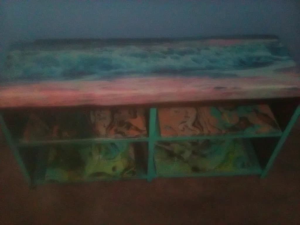 Hand-Painted Shelf Unit