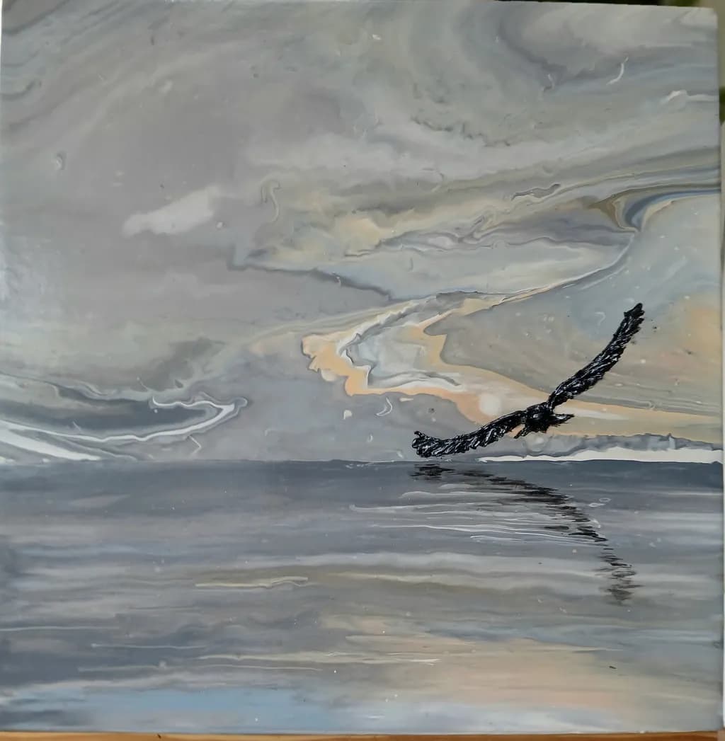 Eagle Over Ocean