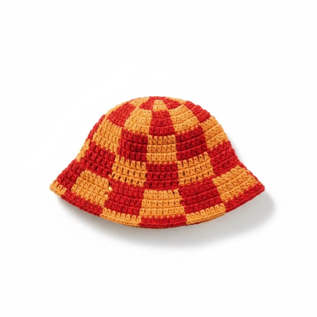 Checkerboard Crochet Bucket