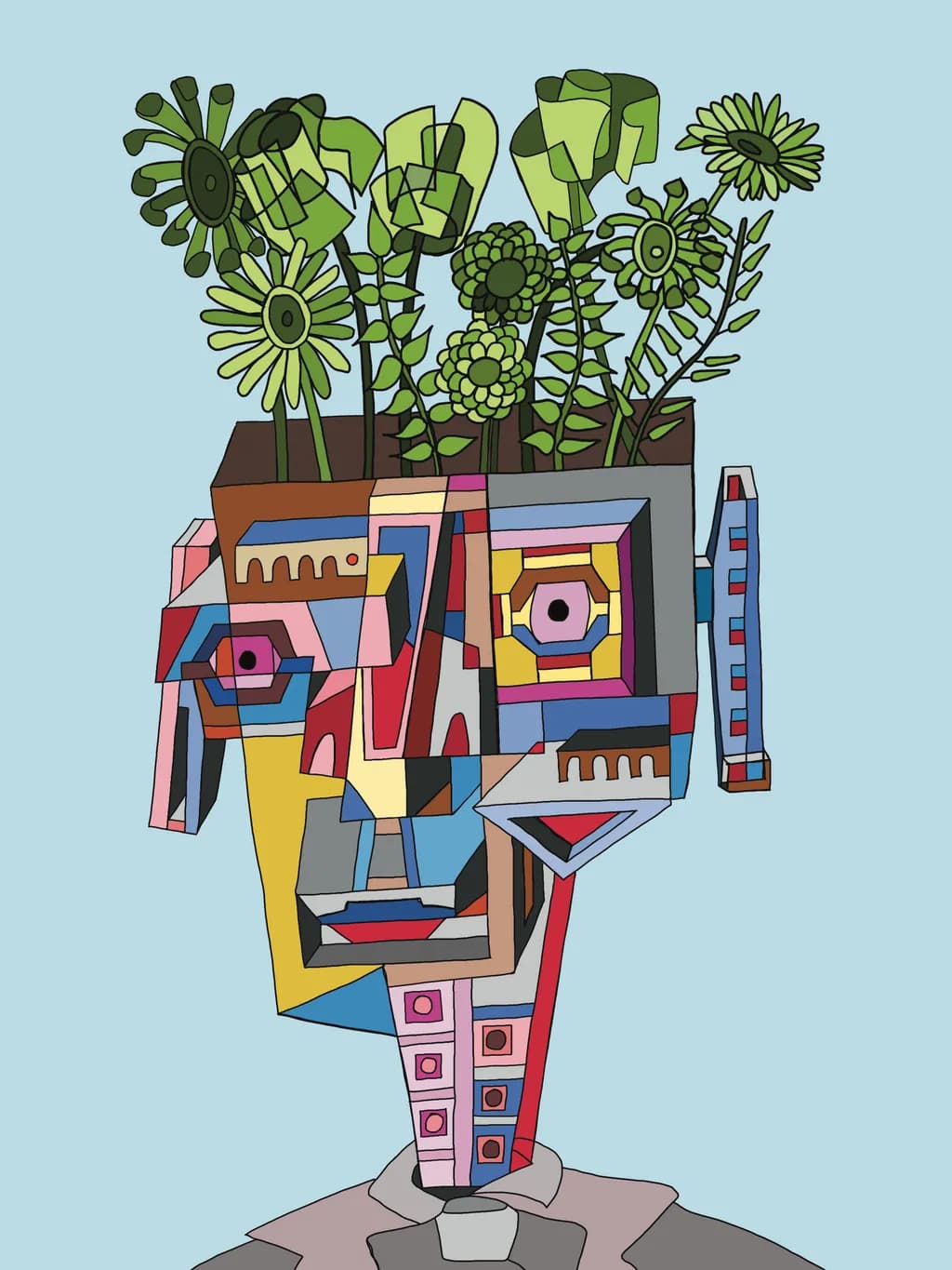 Floral Head Portrait