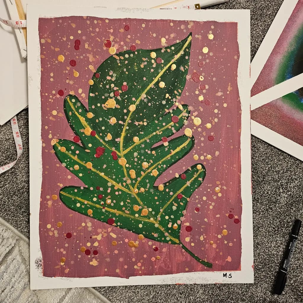 Golden Oak Splatter