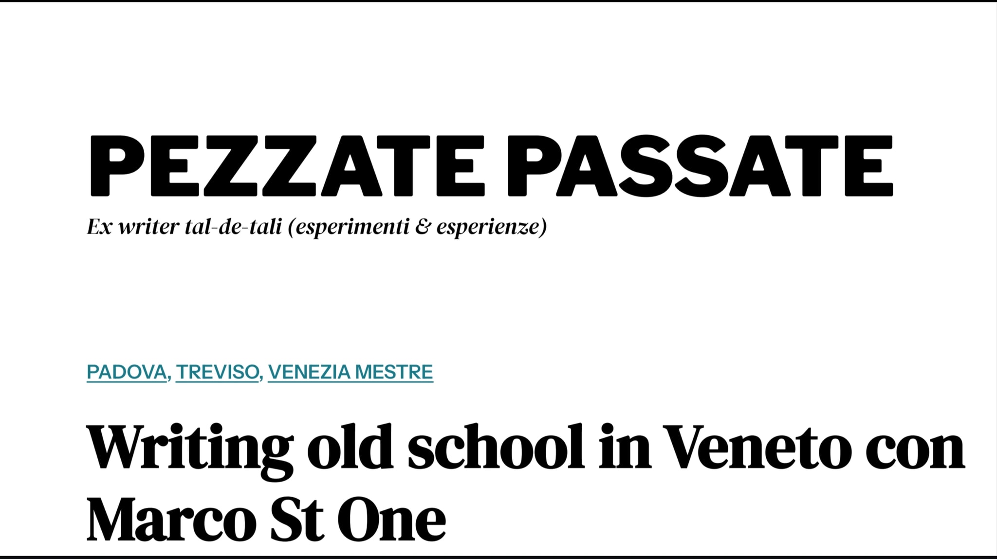 Old School Veneto Writing