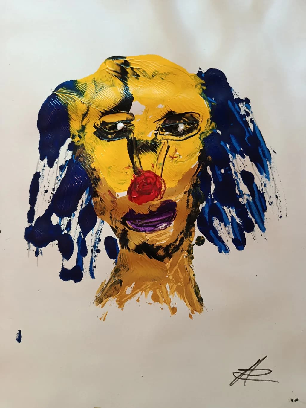 Blue-Haired Clown Face