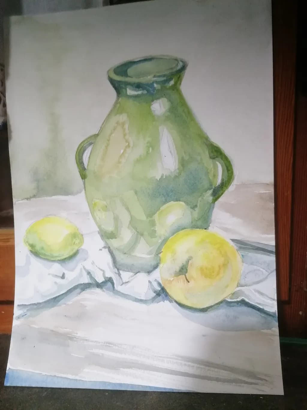 Green Vessel and Fruit