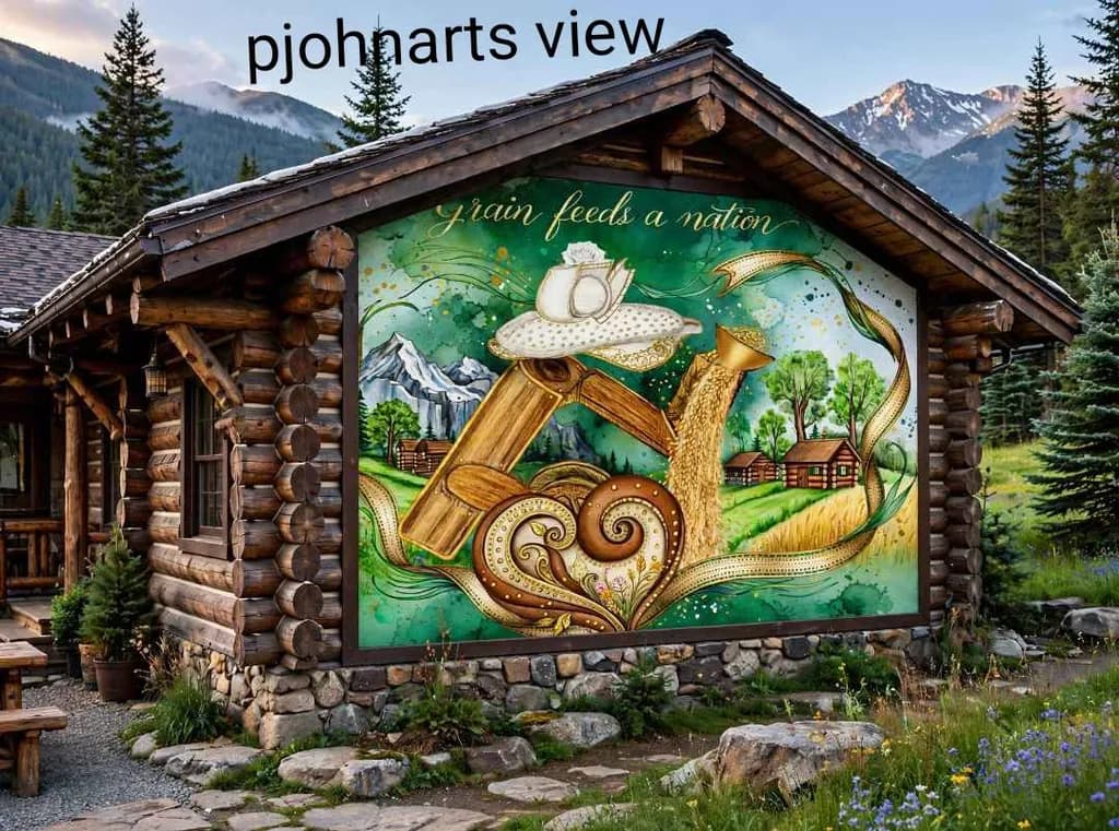 Mountain Harvest Cabin Mural