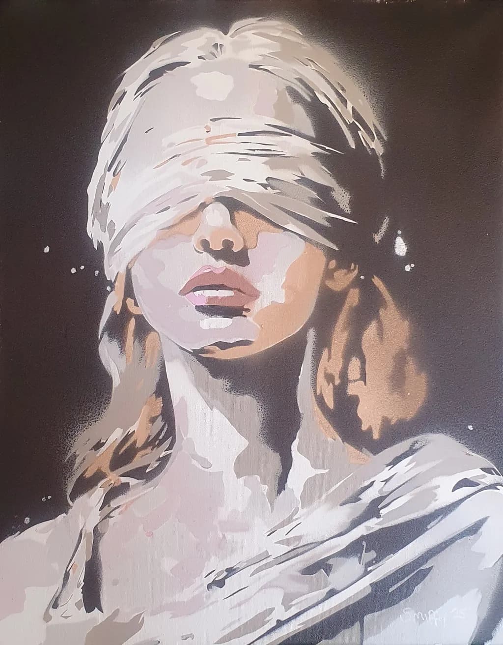 Blindfolded Woman Portrait