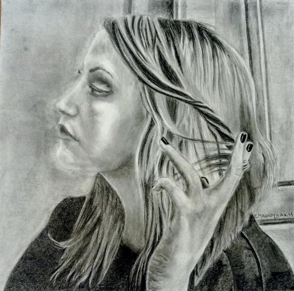 Contemplation in Charcoal