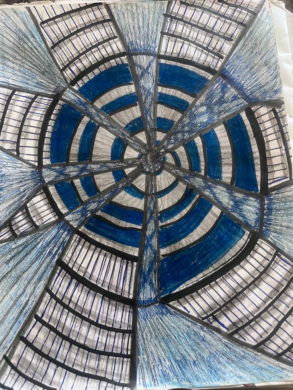 Blue Spiral Grid