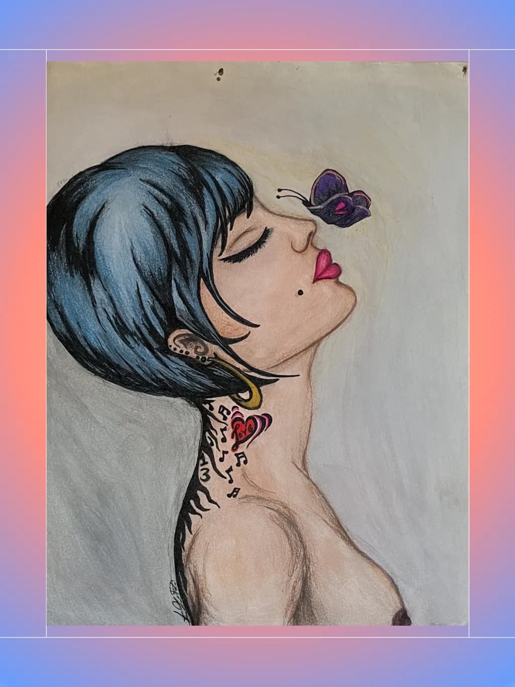 Blue Hair Butterfly Connection