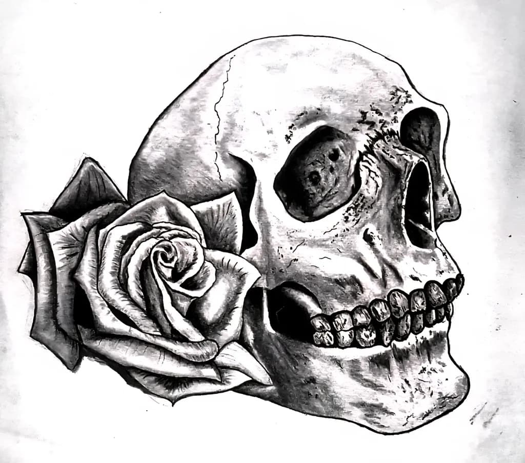 Skull and Rose Contrast