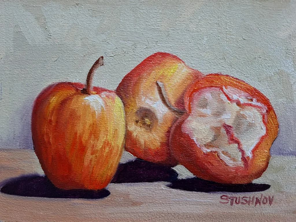 Bitten Apples Still Life