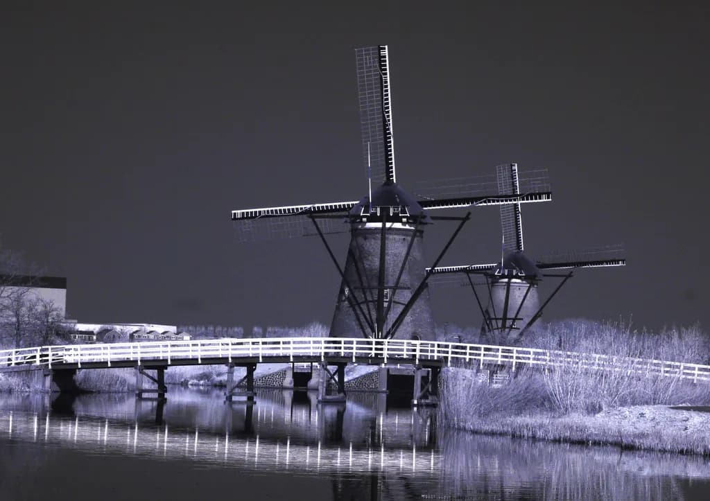 Twin Windmills Reflection
