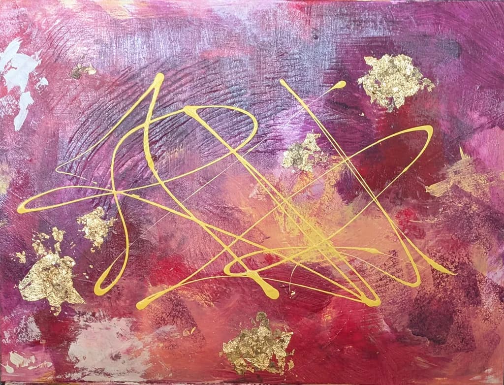 Abstract Painting Gold Accents