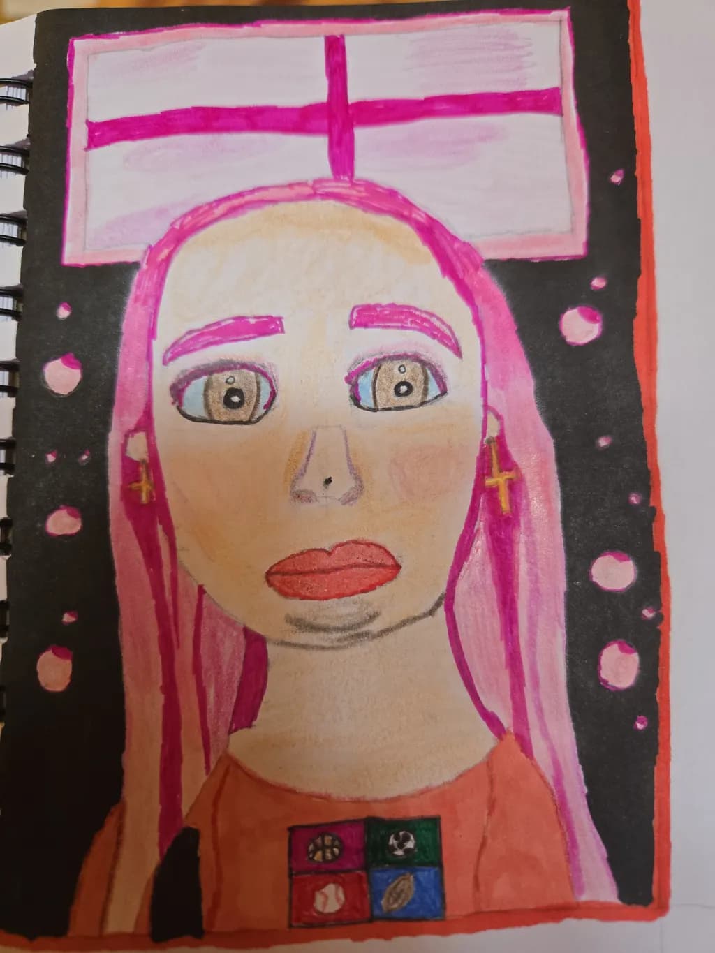 Pink Cross Portrait