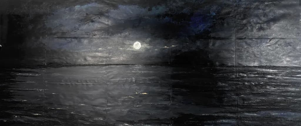 Moonlit Ocean Reflection