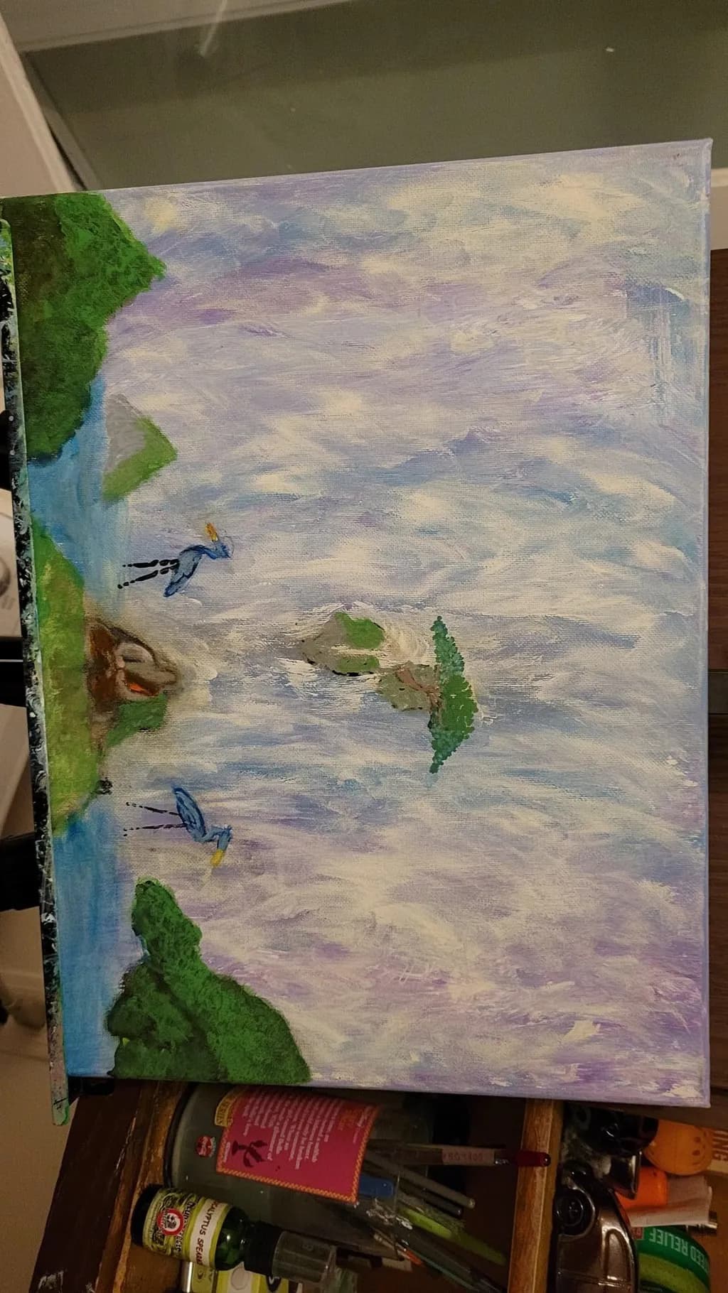 Blue Herons by the Lake