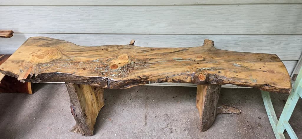 Rustic Slab Bench