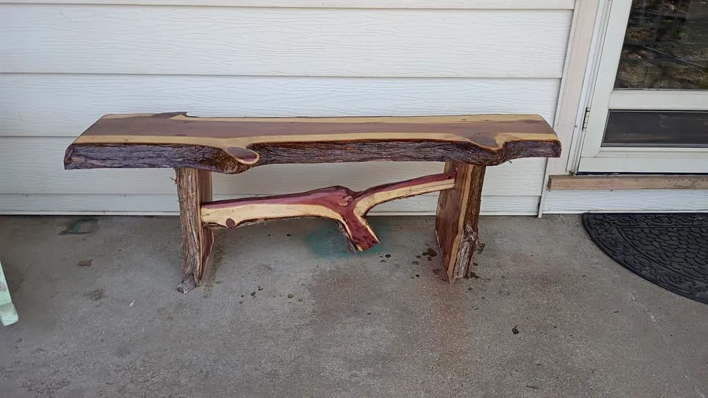 Rustic Live Edge Bench