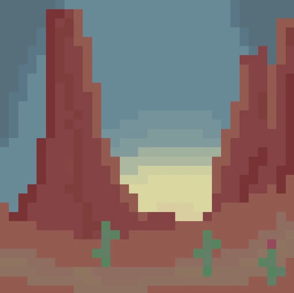 Pixel Canyon Sunset