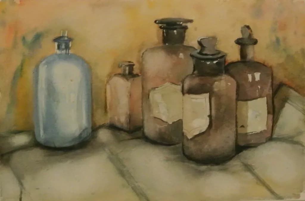 Faded Apothecary Bottles