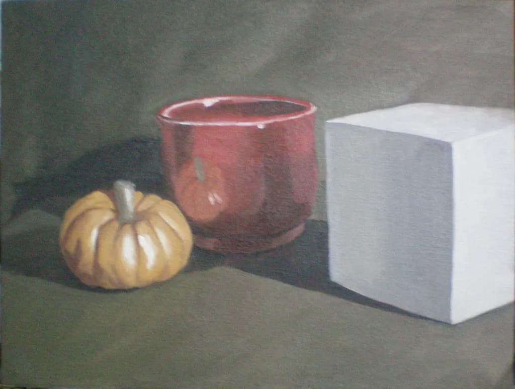 Pumpkin, Cup, Cube
