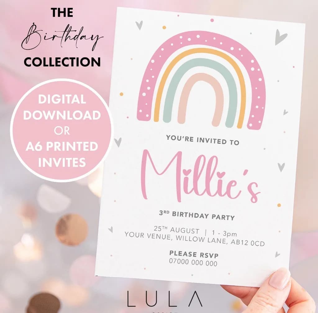 Millie's Rainbow Invite