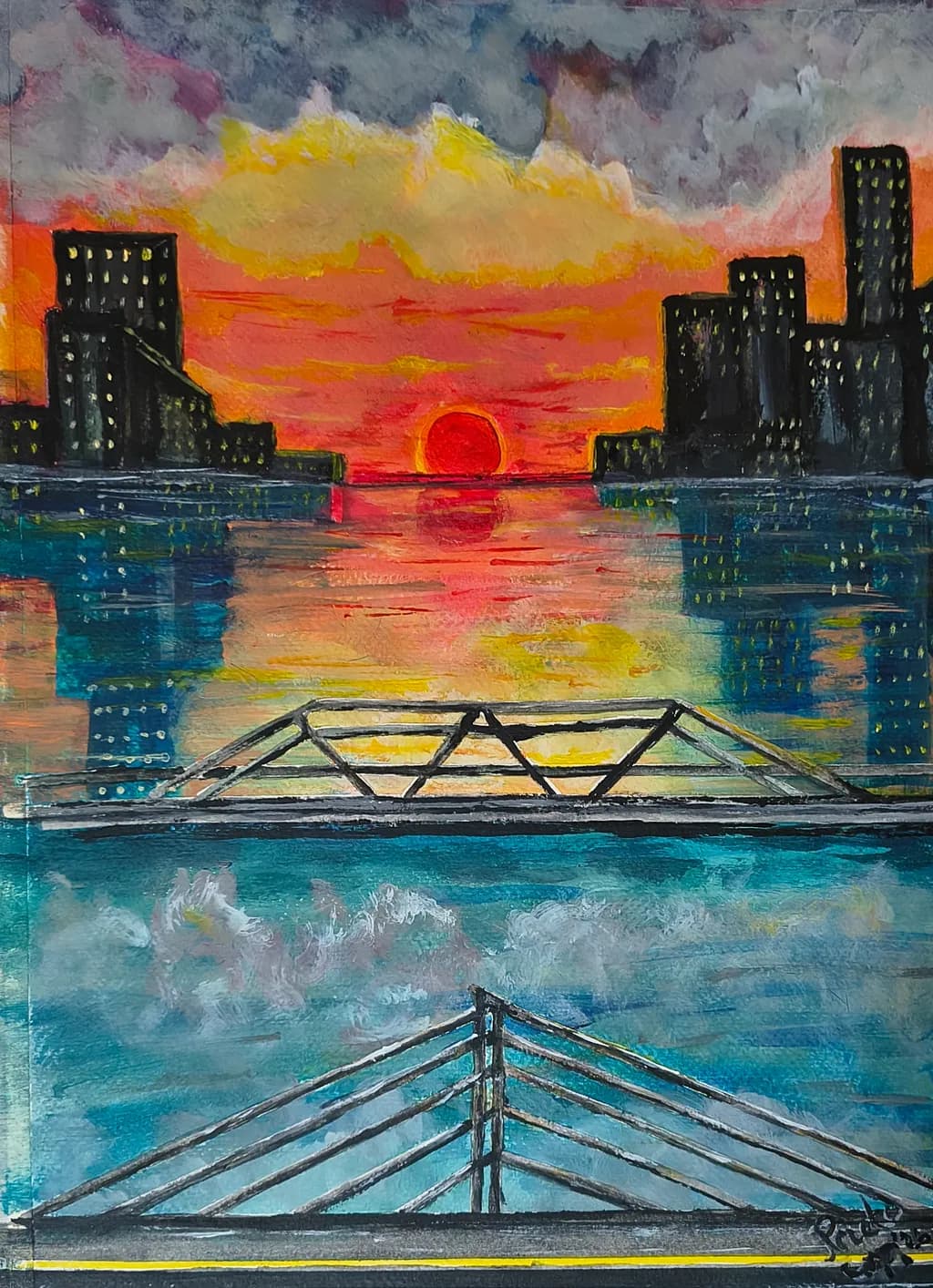 City Sunset Reflection