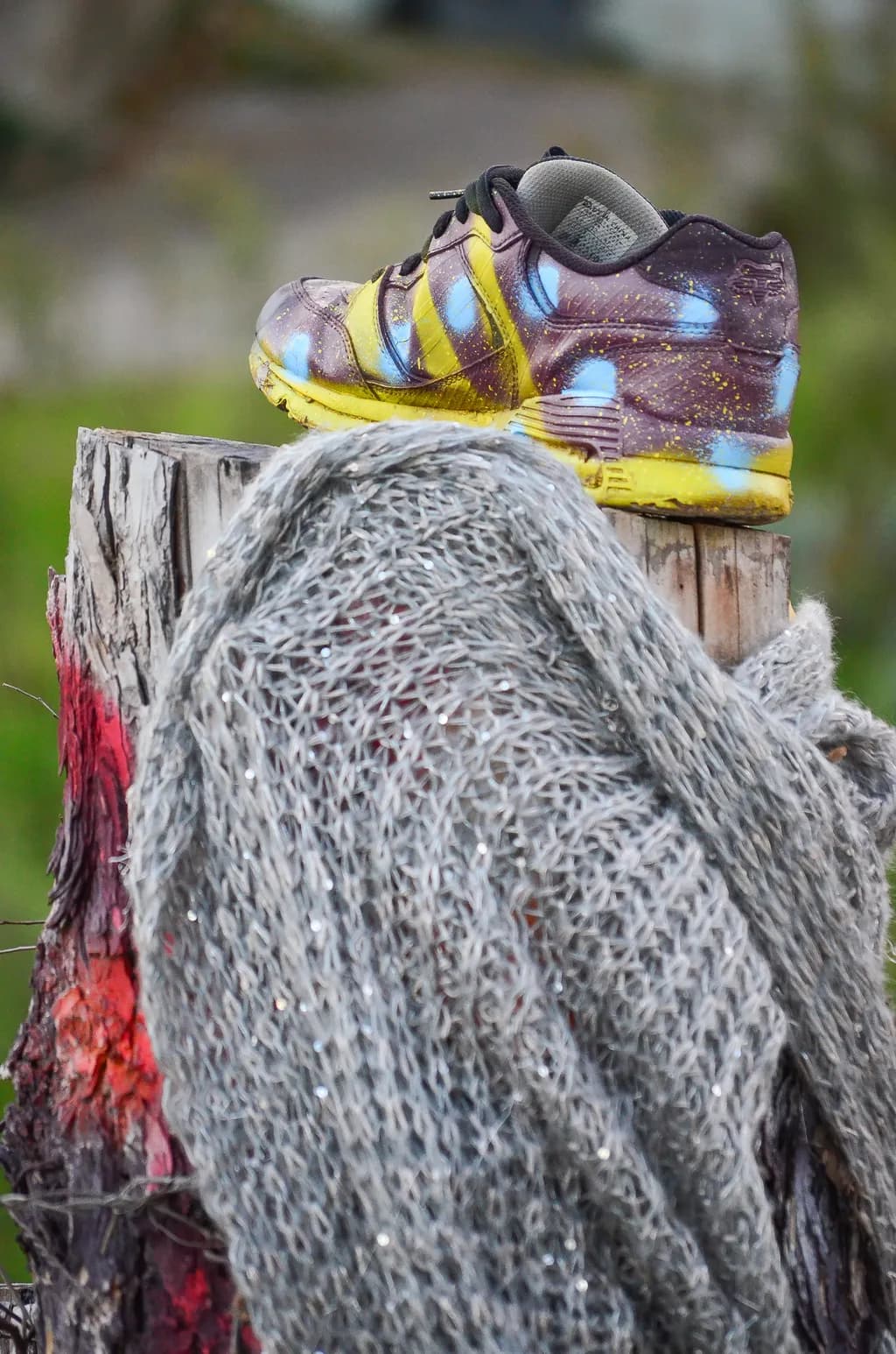 Painted Sneaker and Knit