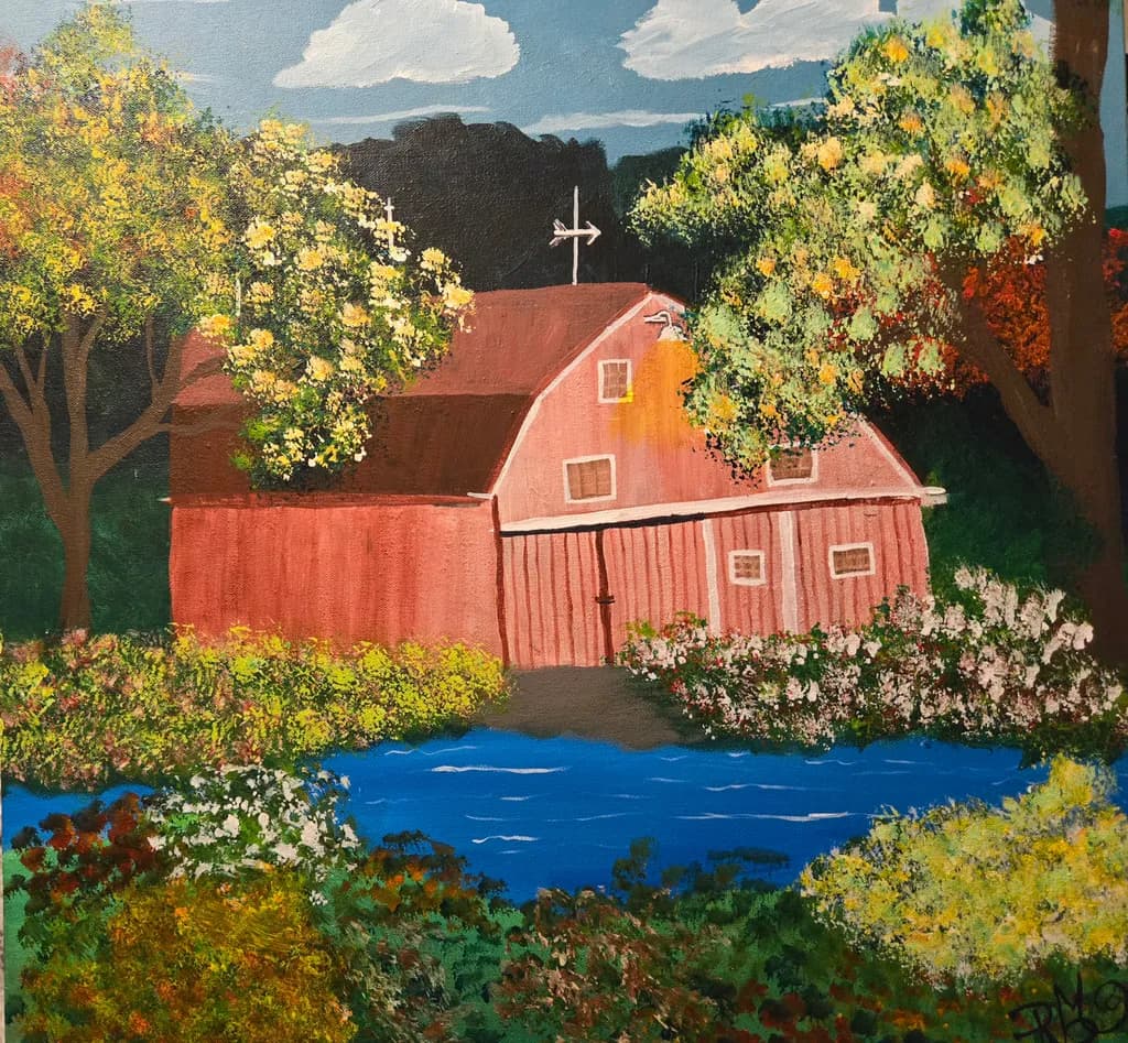Autumn Barn Reflection