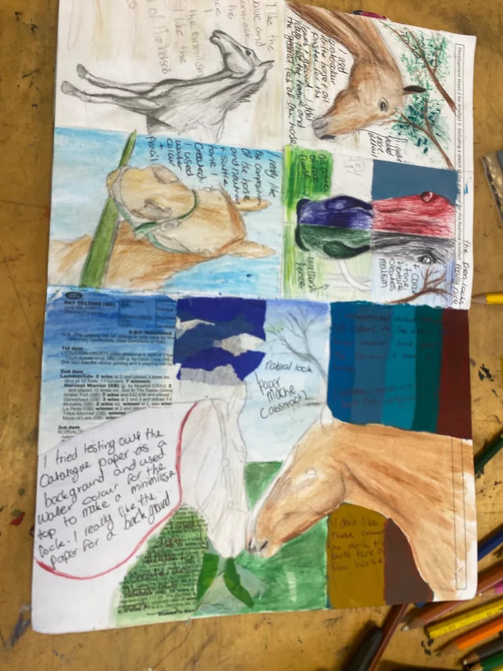 Study of Horses and Color Blocks