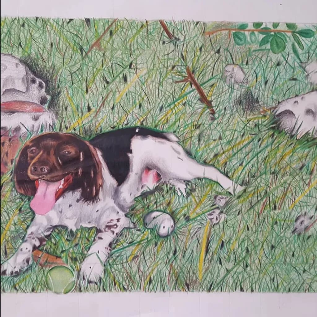 Playful Pup in Grass