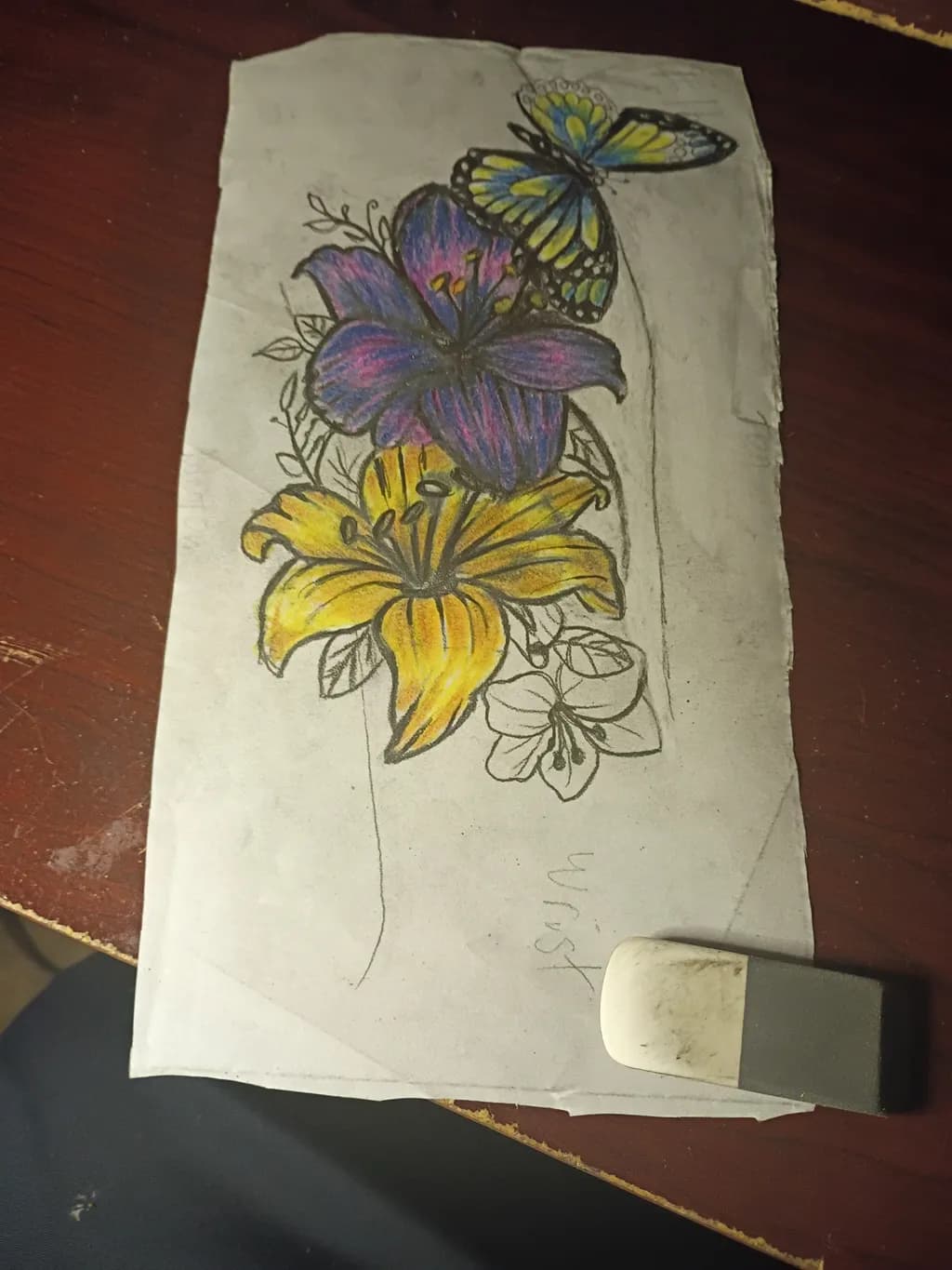 Lilies and Butterfly