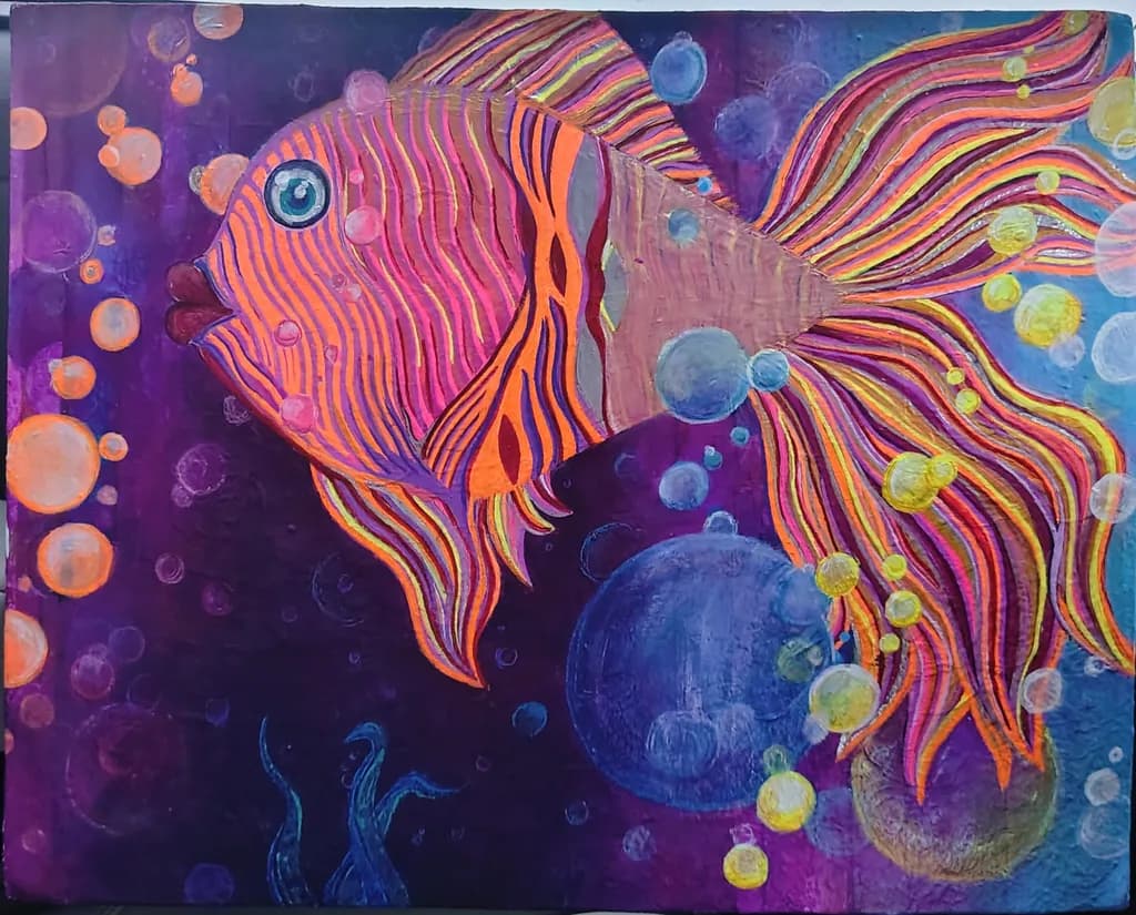 Neon Ripple Fish