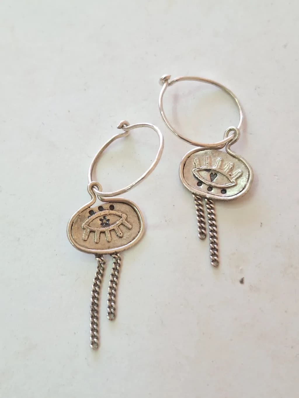 Eye Chain Hoops
