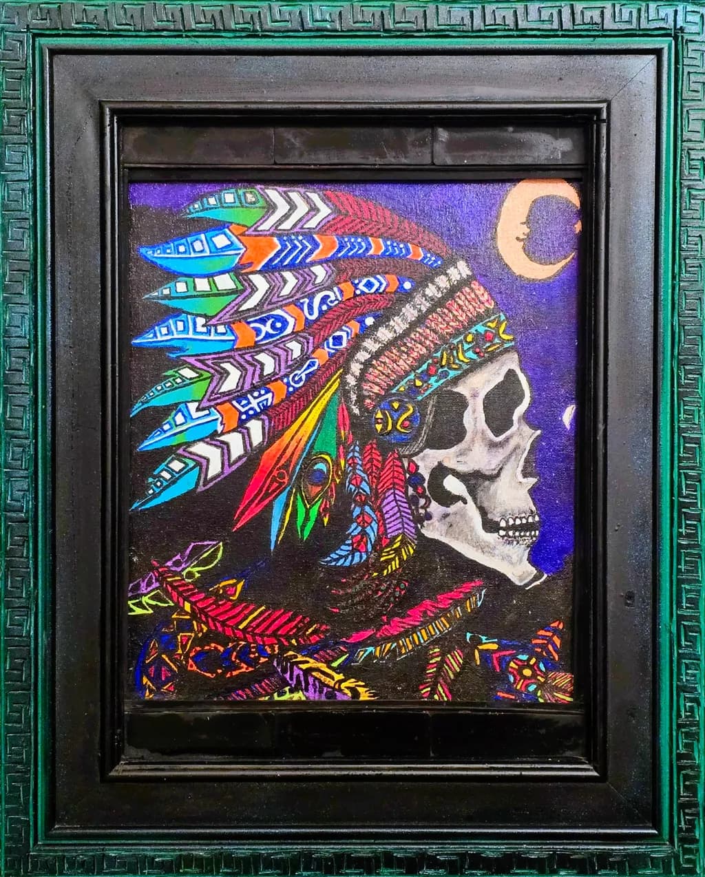 Neon Tribal Skull