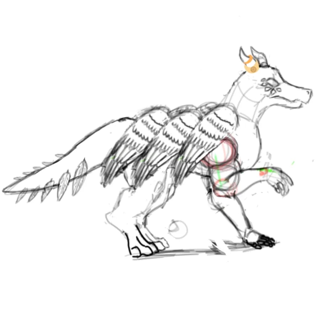 Winged Chimera Sketch