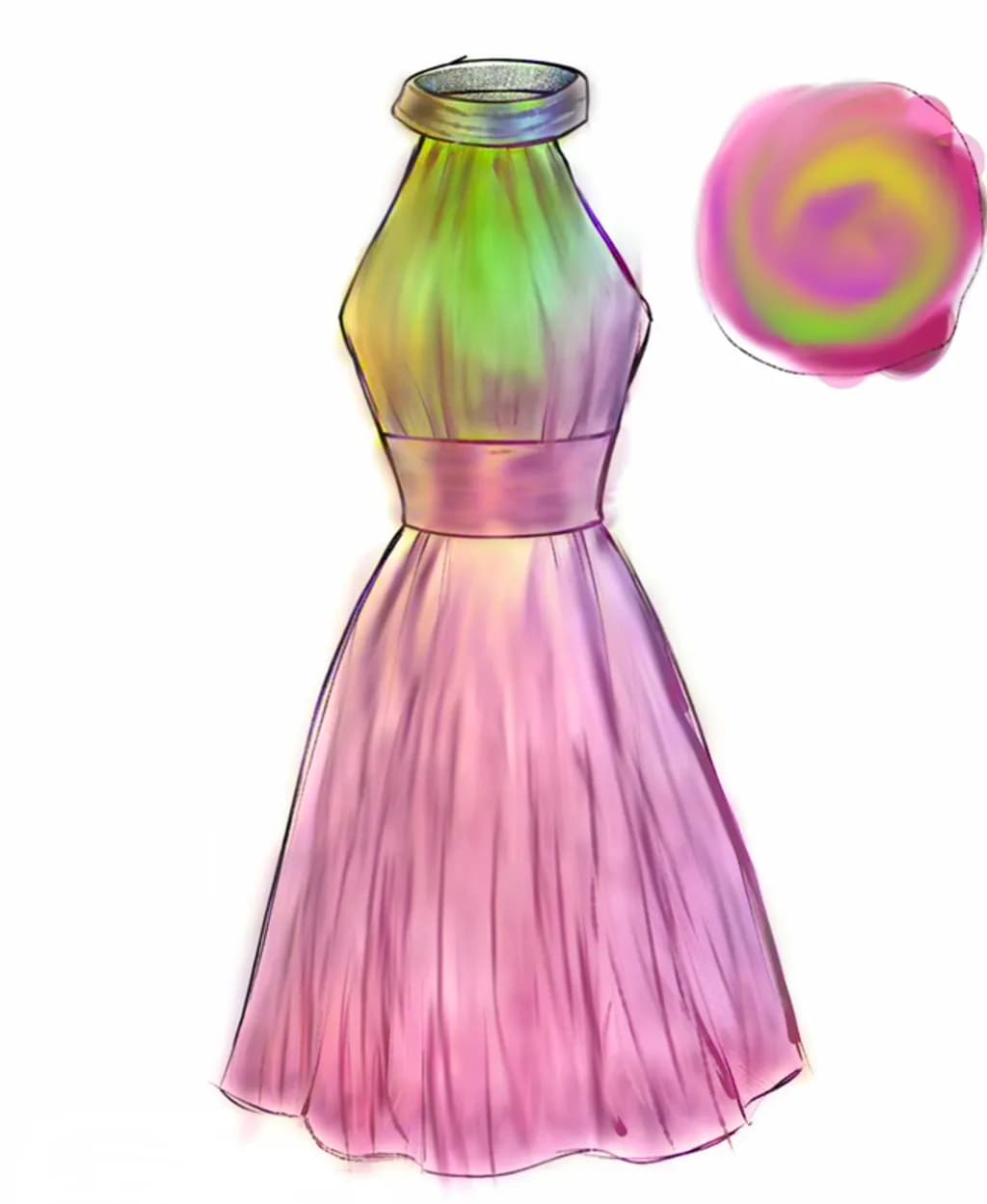 Prismatic Satin Dress