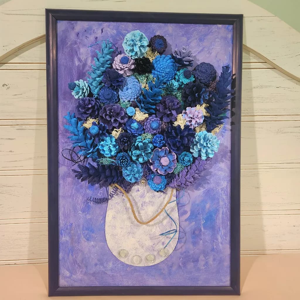 Blue Pinecone Bouquet