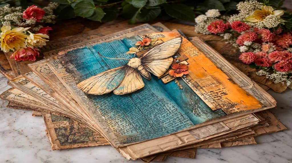 Vintage Butterfly Collage