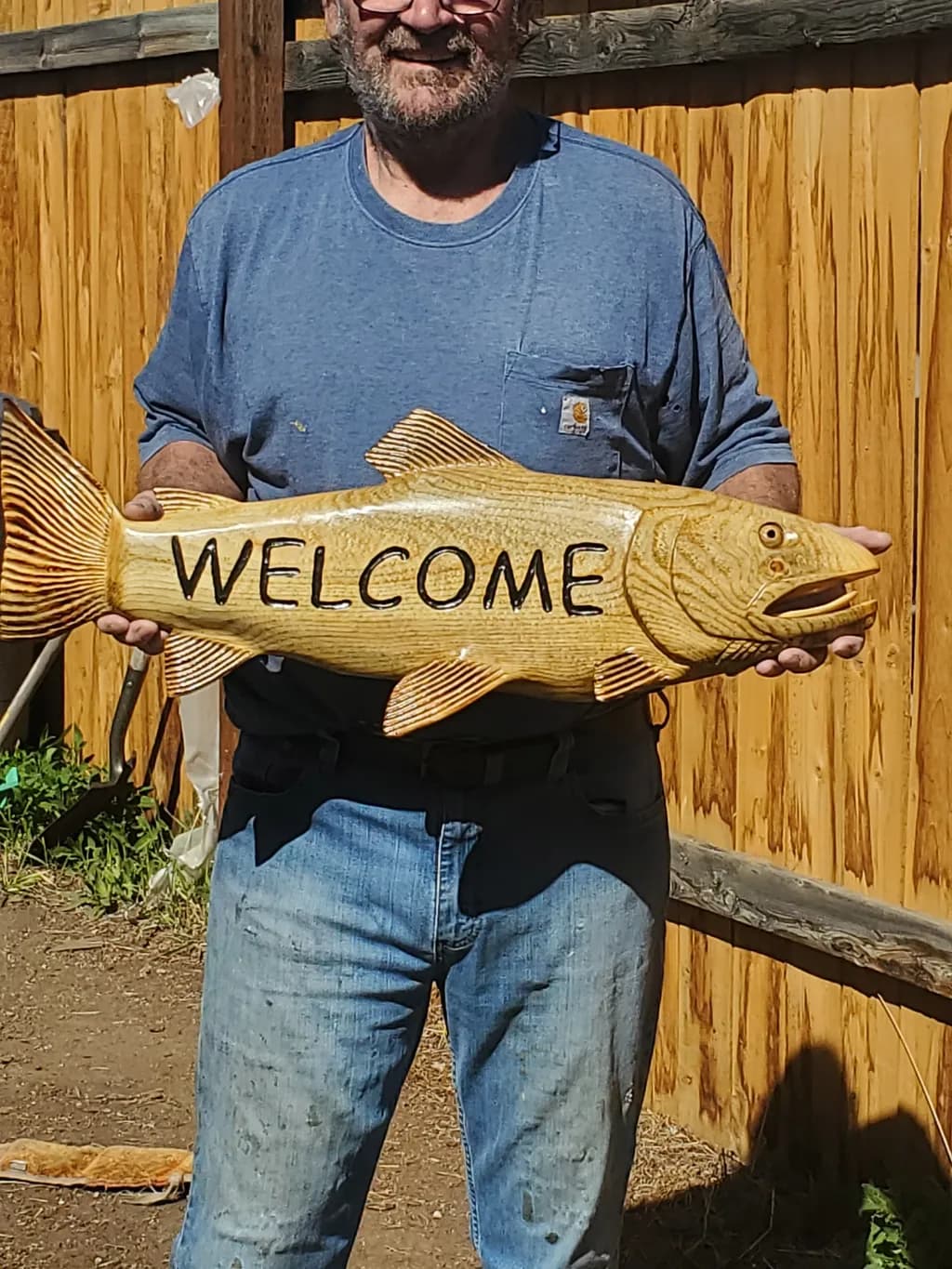 Wooden Welcome Fish