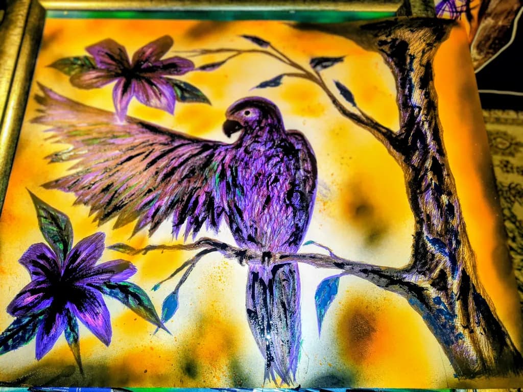 Violet Parrot Flight