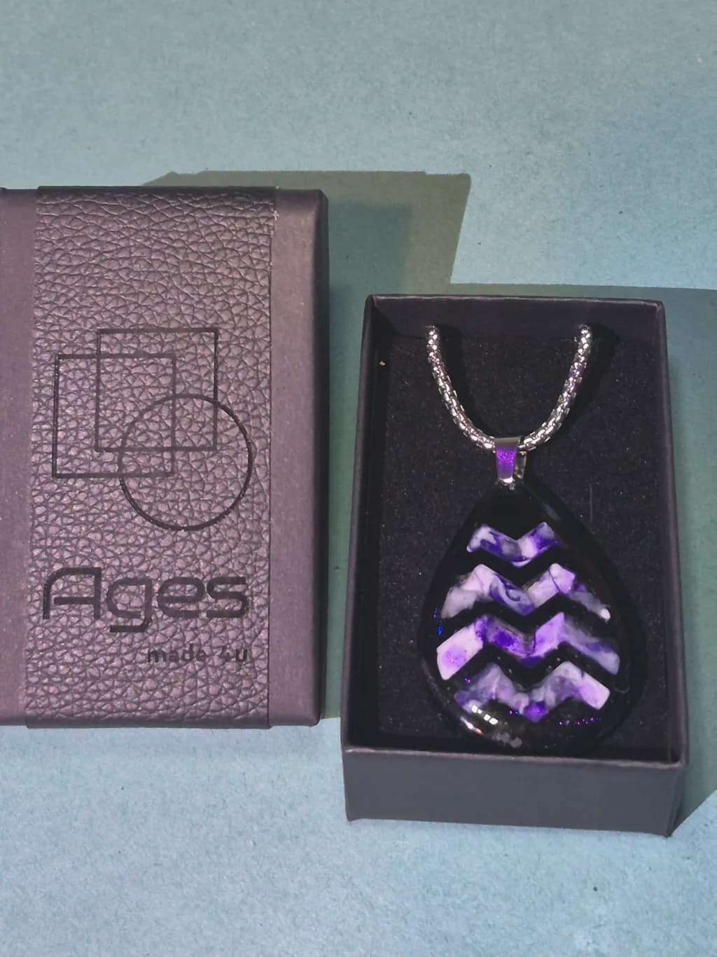 Chevron Amethyst Teardrop